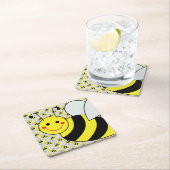 Cute Bumble Bee met Pattern Kartonnen Onderzetters (Insitu)