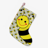 Cute Bumble Bee met Pattern Kleine Kerstsok (Voorkant (Hangend))