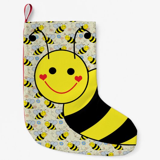 Cute Bumble Bee met Pattern Kleine Kerstsok (Voorkant)