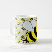 Cute Bumble Bee met Pattern Koffiemok (Voorkant links)