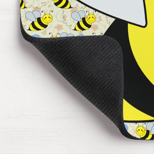 Cute Bumble Bee met Pattern Muismat (Hoek)