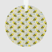 Cute Bumble Bee met Pattern Ornament (achterkant)