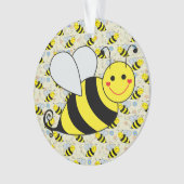 Cute Bumble Bee met Pattern Ornament (voorkant)