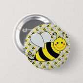 Cute Bumble Bee met Pattern Ronde Button 5,7 Cm (Voorkant /achterkant)