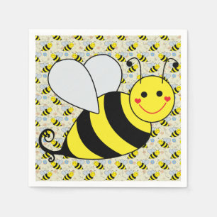 Cute Bumble Bee met Pattern Servetten