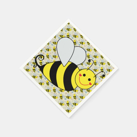 Cute Bumble Bee met Pattern Servetten (Hoek)
