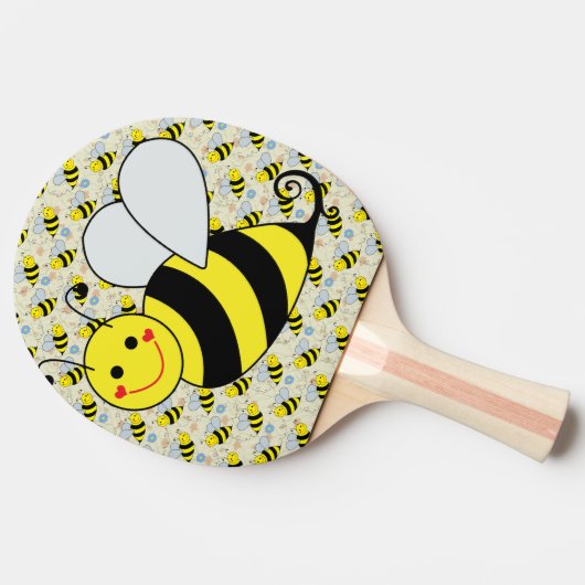 Cute Bumble Bee met Pattern Tafeltennisbatje (Zijkant)