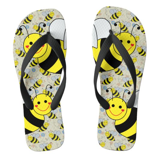 Cute Bumble Bee met Pattern Teenslippers (Voetbed)