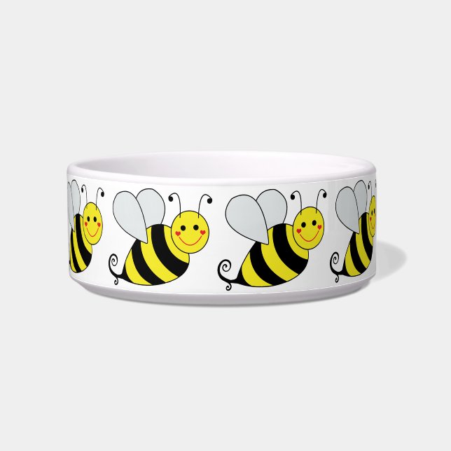 Cute Bumble Bee met Pattern Voerbakje (Links)