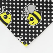 Cute Bumble Bee Pattern Black Fleece Deken (Hoek)