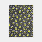 Cute Bumble Bee Pattern Black Fleece Deken (Voorkant)