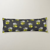Cute Bumble Bee Pattern Black Lichaamskussen (Achterkant)