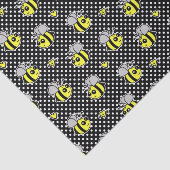 Cute Bumble Bee Pattern Black Tissuepapier (Detail)