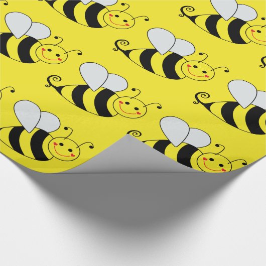 Cute Bumble Bee Pattern Cadeaupapier (Hoek)
