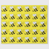 Cute Bumble Bee Pattern Cadeaupapier (Vlak)