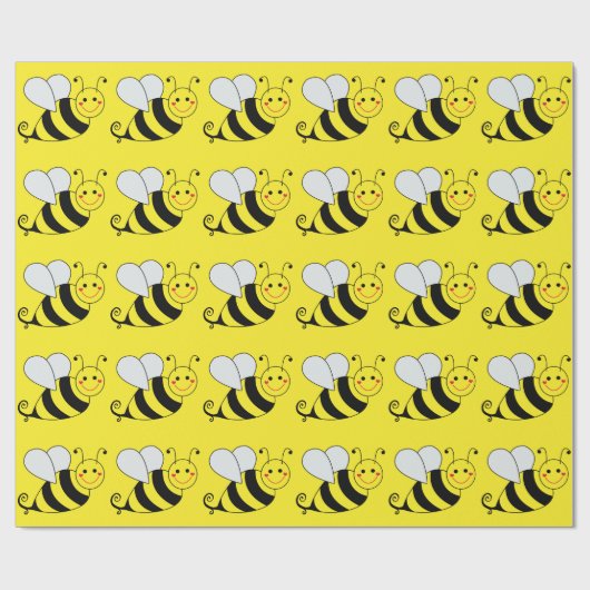 Cute Bumble Bee Pattern Cadeaupapier (Vlak)