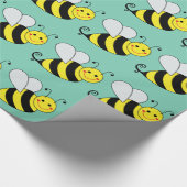 Cute Bumble Bee Pattern Cadeaupapier (Hoek)