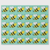 Cute Bumble Bee Pattern Cadeaupapier (Vlak)