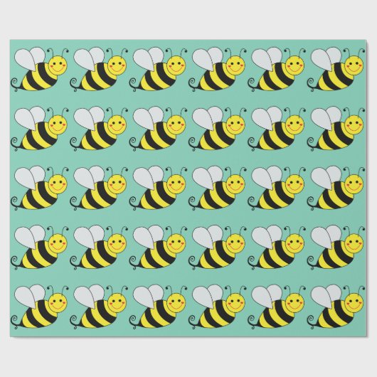 Cute Bumble Bee Pattern Cadeaupapier (Vlak)