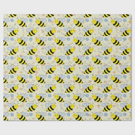 Cute Bumble Bee Pattern Cadeaupapier (Vlak)