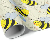 Cute Bumble Bee Pattern Cadeaupapier (Rol Hoek)