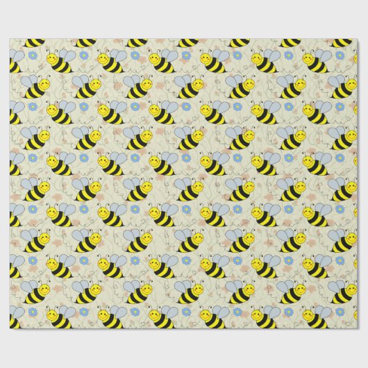 Cute Bumble Bee Pattern Cadeaupapier (Vlak)