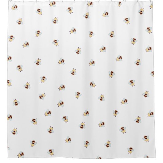Cute Bumble Bee Pattern Douchegordijn (Voorkant)