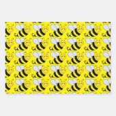 Cute Bumble Bee Pattern | Geel Inpakpapier Vel (Voorkant 2)