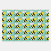 Cute Bumble Bee Pattern Inpakpapier Vel (Voorkant)