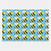 Cute Bumble Bee Pattern | Kleurrijk Inpakpapier Vel (Voorkant 2)