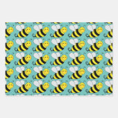 Cute Bumble Bee Pattern | Kleurrijk Inpakpapier Vel (Voorkant)