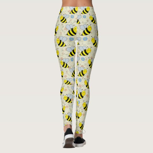 Cute Bumble Bee Pattern Leggings (Achterkant)