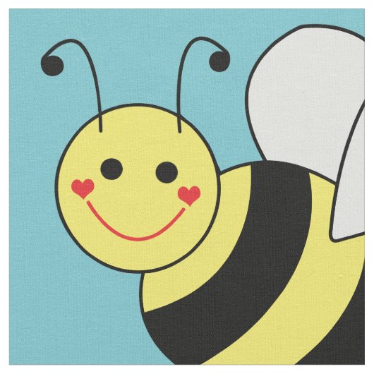 Cute Bumble Bee Pattern Stof (Close Up)