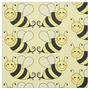 Cute Bumble Bee Pattern v3 Stof