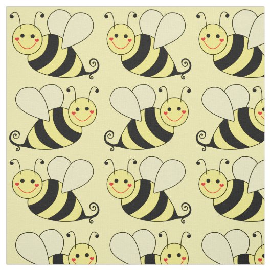Cute Bumble Bee Pattern v4 Stof (Swatch)