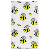 Cute Bumble Bee Pattern White Klein Cadeauzakje (Achterkant)