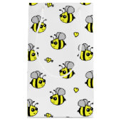 Cute Bumble Bee Pattern White Klein Cadeauzakje (Voorkant)