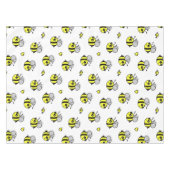 Cute Bumble Bee Pattern White Tafelkleed (Voorkant (Horizontaal))