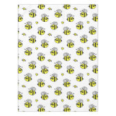 Cute Bumble Bee Pattern White Tafelkleed (Voorkant)