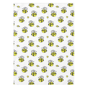 Cute Bumble Bee Pattern White Tafelkleed