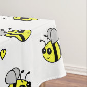 Cute Bumble Bee Pattern White Tafelkleed (Voorbeeld)