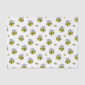 Cute Bumble Bee Pattern White Tissuepapier (Voorkant)