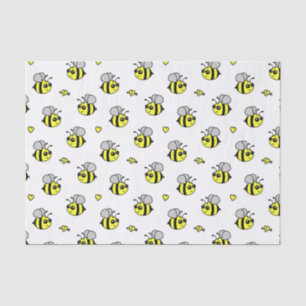 Cute Bumble Bee Pattern White Tissuepapier