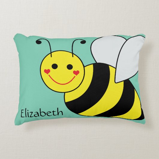 Cute Bumble Bee Persoonlijk Accent Kussen (Voorkant)
