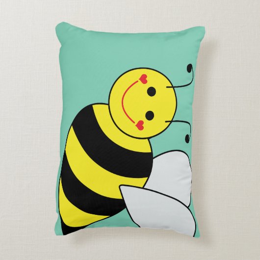 Cute Bumble Bee Persoonlijk Accent Kussen (Achterkant (Verticaal))