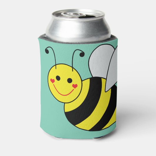 Cute Bumble Bee Persoonlijk Blikjeskoeler (Blikje Achterkant)