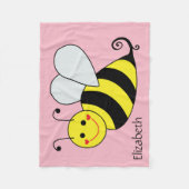 Cute Bumble Bee Persoonlijk Fleece Deken (Voorkant)