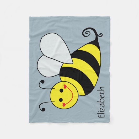 Cute Bumble Bee Persoonlijk Fleece Deken (Voorkant)