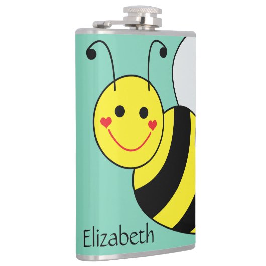 Cute Bumble Bee Persoonlijk Heupfles (Rechts)