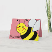 Cute Bumble Bee Persoonlijk Kaart (Voorkant)